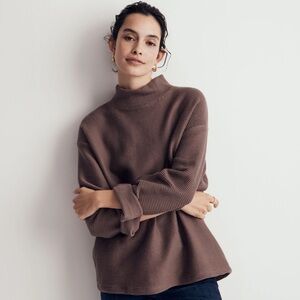 Madewell Brown Funnel Neck Sweater